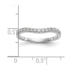 14K White Gold 1/4 carat Diamond Contoured Complete Wedding Band