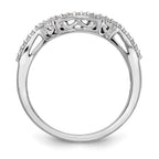 14K White Gold 1/8 carat Diamond Contoured Complete Wedding Band