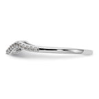14K White Gold 1/8 carat Diamond Contoured Complete Wedding Band
