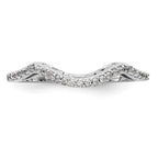 14K White Gold 1/8 carat Diamond Contoured Complete Wedding Band
