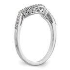 14K White Gold 1/8 carat Diamond Contoured Complete Wedding Band
