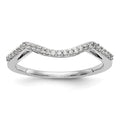 14K White Gold 1/8 carat Diamond Contoured Complete Wedding Band