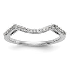 14K White Gold 1/8 carat Diamond Contoured Complete Wedding Band