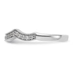 14K White Gold 1/6 carat Diamond Contoured Complete Wedding Band