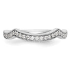 14K White Gold 1/6 carat Diamond Contoured Complete Wedding Band