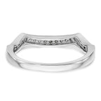 14K White Gold 1/6 carat Diamond Contoured Complete Wedding Band