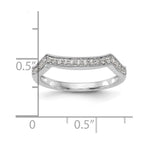 14K White Gold 1/6 carat Diamond Contoured Complete Wedding Band