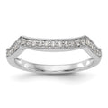 14K White Gold 1/6 carat Diamond Contoured Complete Wedding Band