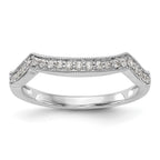 14K White Gold 1/6 carat Diamond Contoured Complete Wedding Band