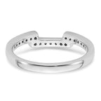 14K White Gold 1/8 carat Diamond Contoured Complete Wedding Band