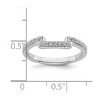 14K White Gold 1/8 carat Diamond Contoured Complete Wedding Band