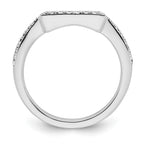 14K White Gold 1/6 carat Diamond Contoured Complete Wedding Band
