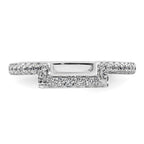 14K White Gold 1/6 carat Diamond Contoured Complete Wedding Band