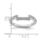 14K White Gold 1/6 carat Diamond Contoured Complete Wedding Band