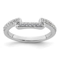 14K White Gold 1/6 carat Diamond Contoured Complete Wedding Band
