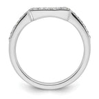 14K White Gold 1/5 carat Diamond Contoured Complete Wedding Band