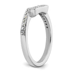 14K White Gold 1/5 carat Diamond Contoured Complete Wedding Band