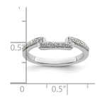 14K White Gold 1/5 carat Diamond Contoured Complete Wedding Band