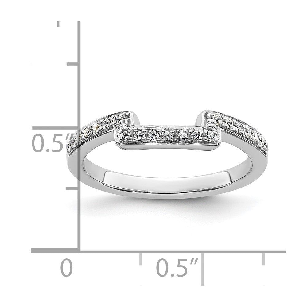 14K White Gold 1/5 carat Diamond Contoured Complete Wedding Band