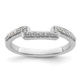 14K White Gold 1/5 carat Diamond Contoured Complete Wedding Band