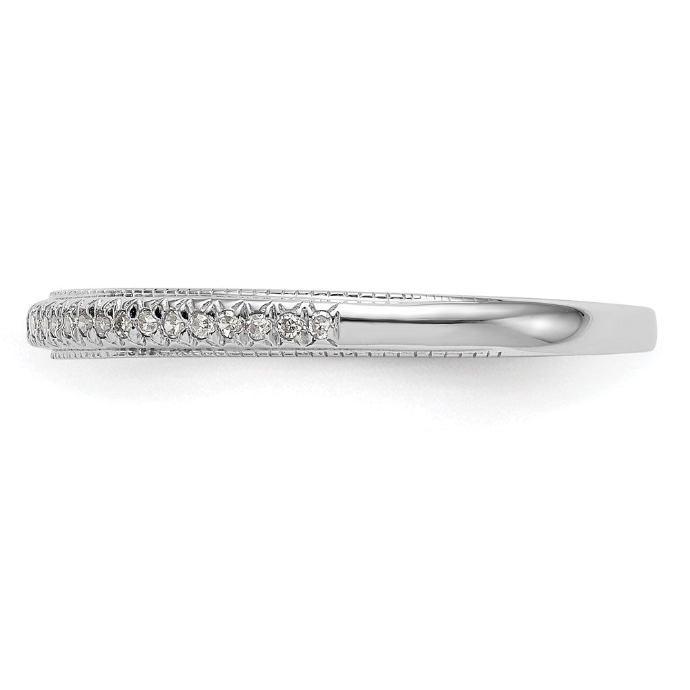 14K White Gold 1/15 carat Diamond Complete Wedding Band
