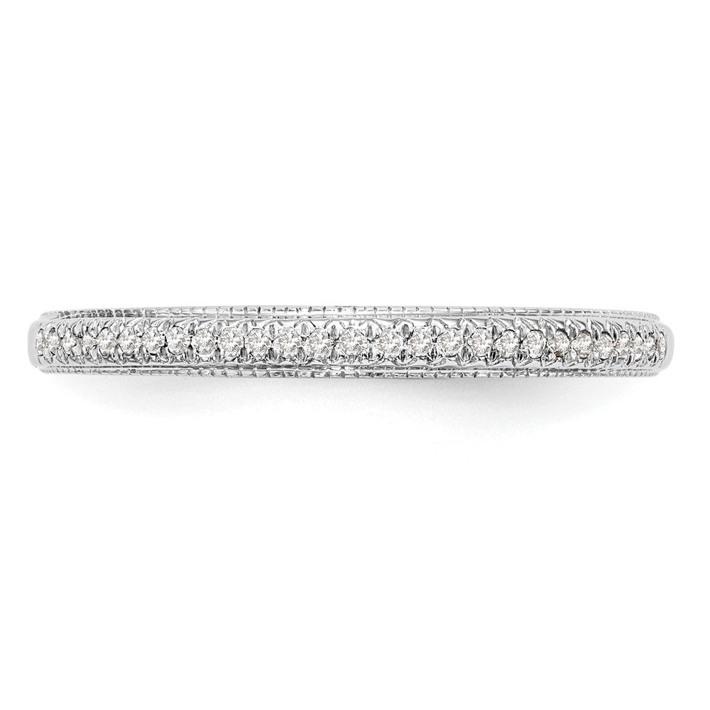 14K White Gold 1/15 carat Diamond Complete Wedding Band