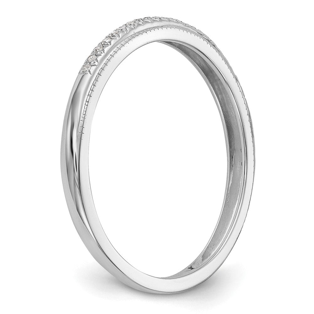 14K White Gold 1/15 carat Diamond Complete Wedding Band