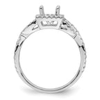 True Origin 14K White Gold 1/2 carat Lab Grown Diamond VS/SI D E F Semi Mount Princess Halo Engagement Ring