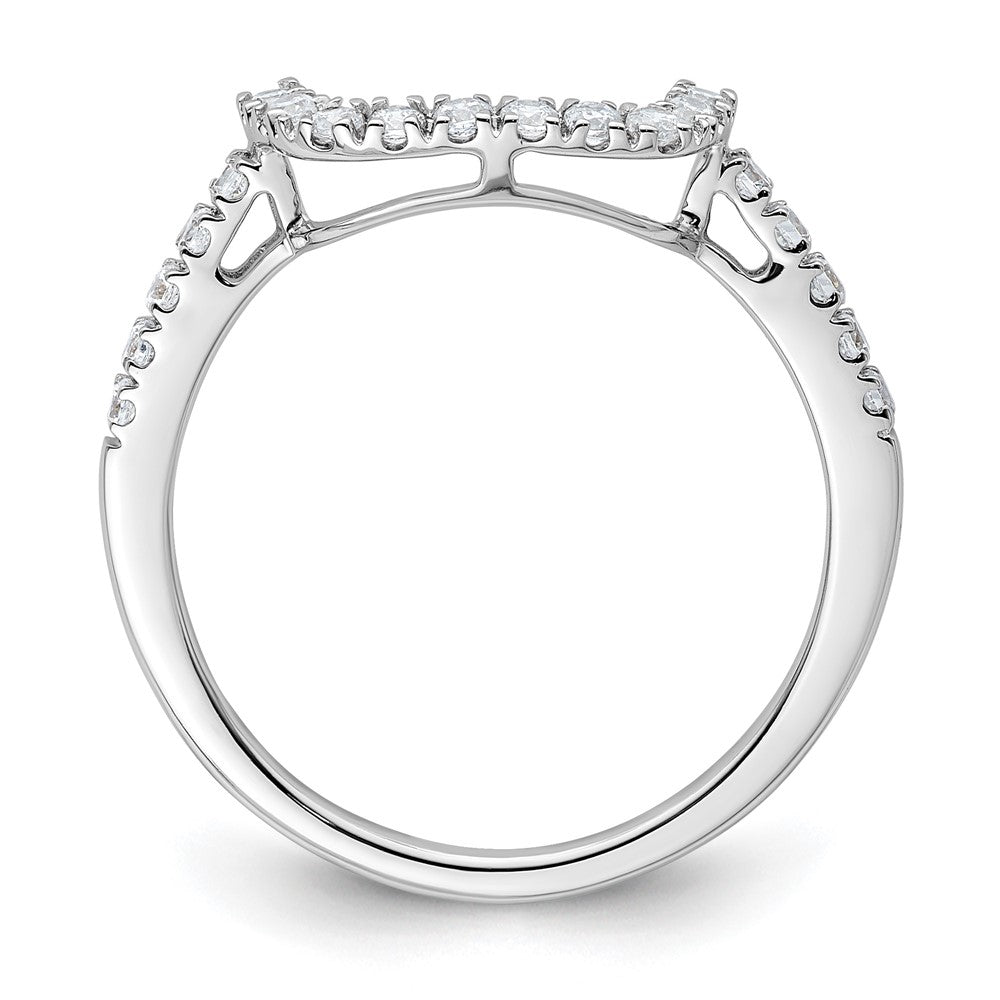 14K White Gold 1/3 carat Diamond Contoured Complete Wedding Band