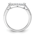 14K White Gold 1/3 carat Diamond Contoured Complete Wedding Band
