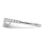 14K White Gold 1/3 carat Diamond Contoured Complete Wedding Band