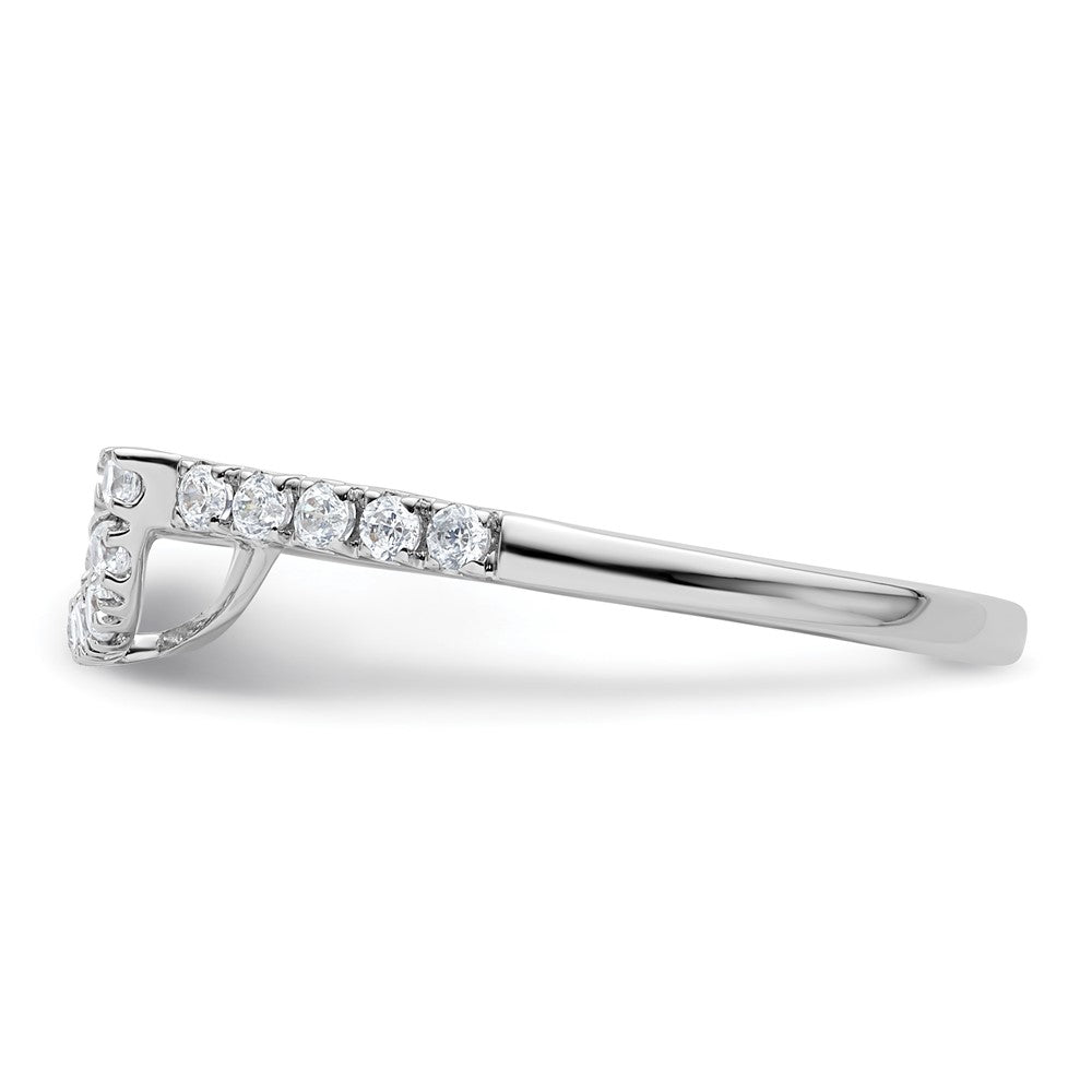 14K White Gold 1/3 carat Diamond Contoured Complete Wedding Band