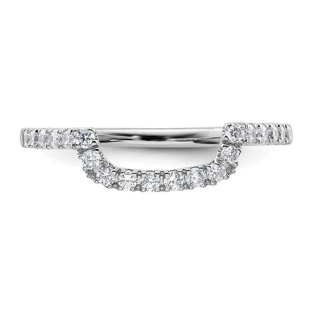 14K White Gold 1/3 carat Diamond Contoured Complete Wedding Band