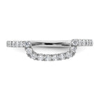 14K White Gold 1/3 carat Diamond Contoured Complete Wedding Band