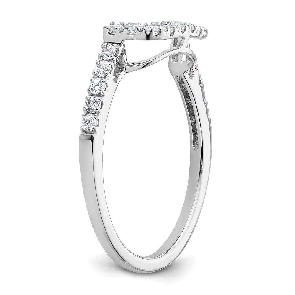 14K White Gold 1/3 carat Diamond Contoured Complete Wedding Band
