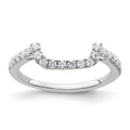14K White Gold 1/3 carat Diamond Contoured Complete Wedding Band