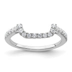 14K White Gold 1/3 carat Diamond Contoured Complete Wedding Band