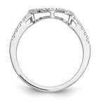 14K White Gold 1/5 carat Diamond Contoured Complete Wedding Band