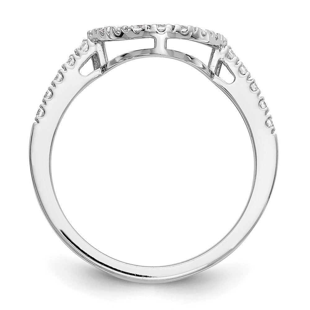 14K White Gold 1/5 carat Diamond Contoured Complete Wedding Band