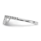 14K White Gold 1/5 carat Diamond Contoured Complete Wedding Band