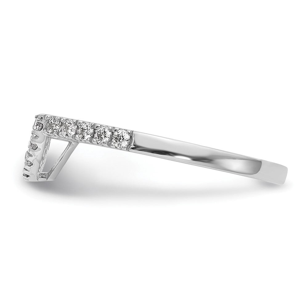 14K White Gold 1/5 carat Diamond Contoured Complete Wedding Band
