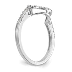 14K White Gold 1/5 carat Diamond Contoured Complete Wedding Band