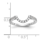 14K White Gold 1/5 carat Diamond Contoured Complete Wedding Band