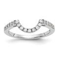 14K White Gold 1/5 carat Diamond Contoured Complete Wedding Band