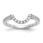 14K White Gold 1/5 carat Diamond Contoured Complete Wedding Band