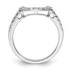 14K White Gold 1/4 carat Diamond Contoured Complete Wedding Band