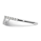 14K White Gold 1/4 carat Diamond Contoured Complete Wedding Band