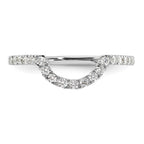 14K White Gold 1/4 carat Diamond Contoured Complete Wedding Band