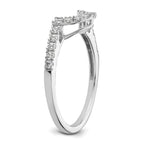 14K White Gold 1/4 carat Diamond Contoured Complete Wedding Band
