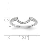 14K White Gold 1/4 carat Diamond Contoured Complete Wedding Band